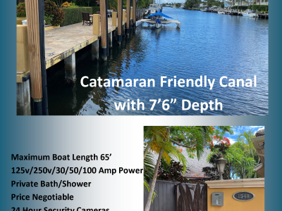 Dock For Rent At Private Dock Minutes From Port Everglades Inlet